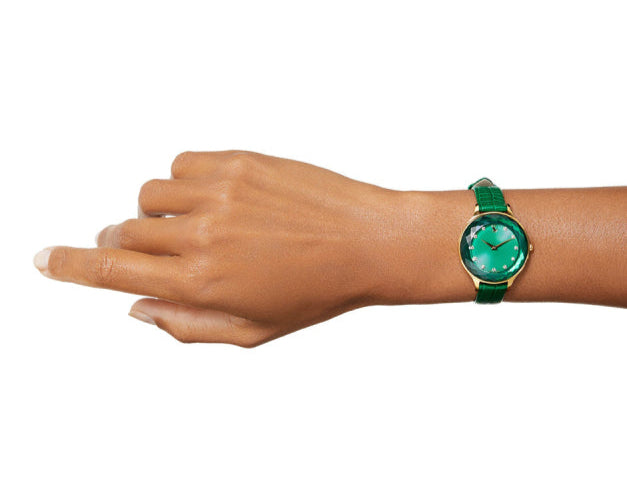  Shop Authentic Swarovski Octea Nova Crystals Green Dial Green Leather Strap Watch for Women - 5650005 - Luxxuri