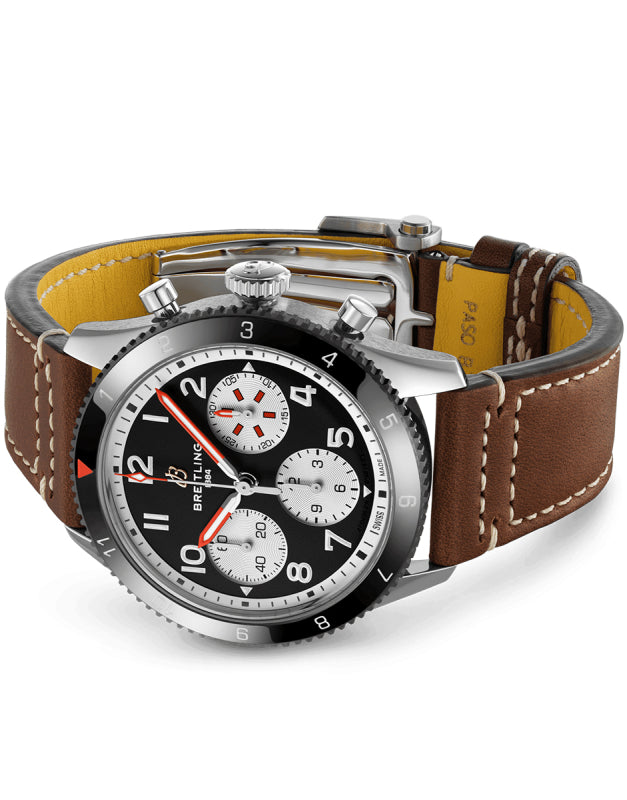  Shop Authentic Breitling Avi Chronograph 42 Mosquito Black Dial Brown Leather Strap Watch for Men - Y233801A1B1X1 - Luxxuri