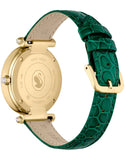  Shop Authentic Swarovski Crystalline Wonder Silver Dial Green Leather Strap Watch for Women - 5656893 - Luxxuri