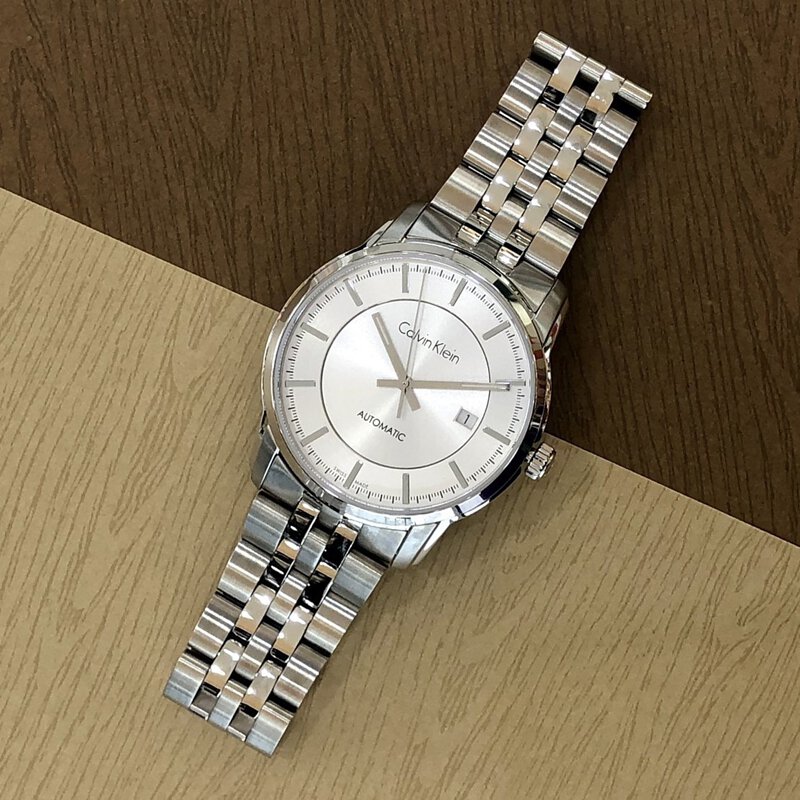  Shop Authentic Calvin Klein Infinity Automatic Silver Dial Silver Steel Strap Watch for Men - K5S34146 - Luxxuri