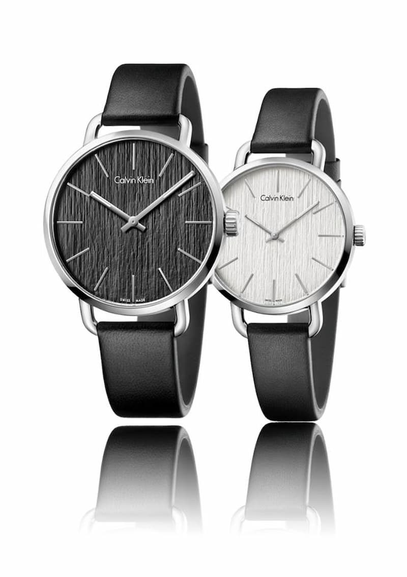  Shop Authentic Calvin Klein Even Black Dial Black Leather Strap Watch for Women - K7B231C1 - Luxxuri