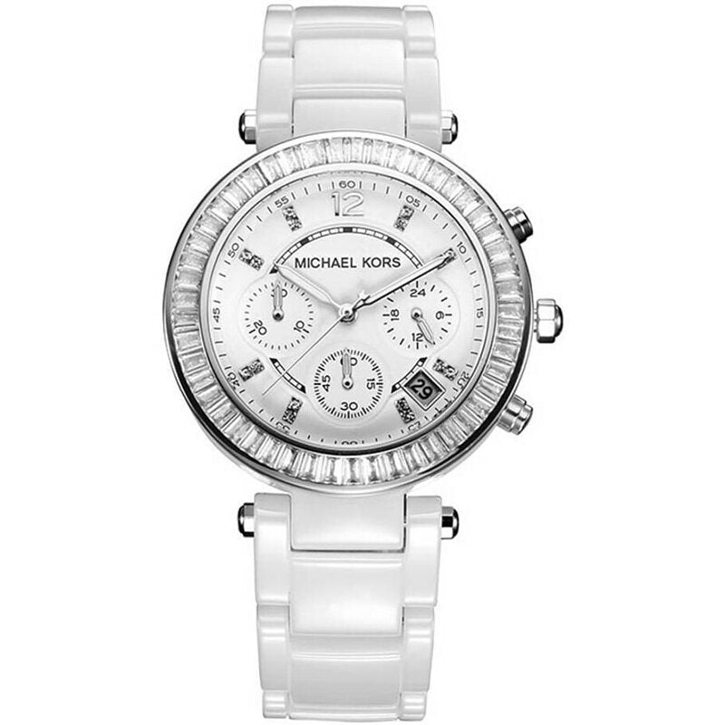 Shop Authentic Michael Kors Parker White Dial White Leather Strap Watch for Women - MK5848 - Luxxuri