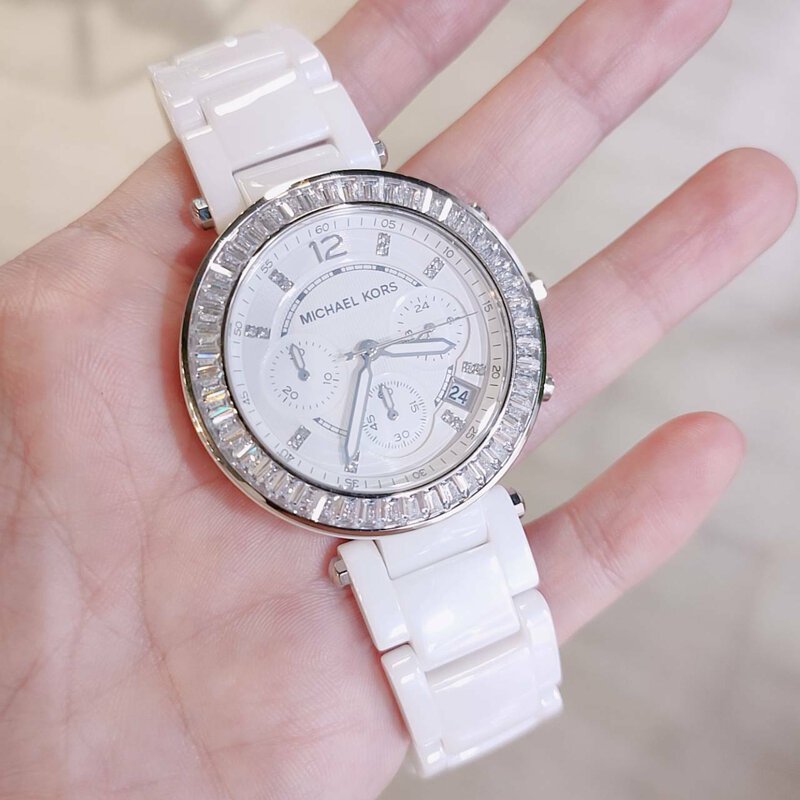  Shop Authentic Michael Kors Parker White Dial White Leather Strap Watch for Women - MK5848 - Luxxuri