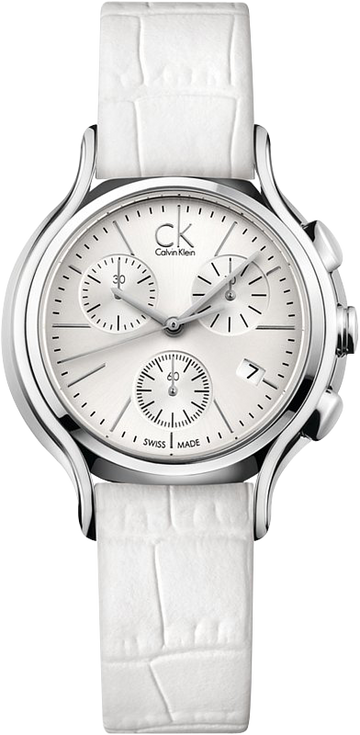  Shop Authentic Calvin Klein Skirt White Dial White Leather Strap Watch for Women - K2U291L6 - Luxxuri