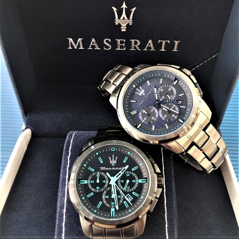  Shop Authentic Maserati Successo Chronograph Blue Dial Black Steel Strap Watch For Men - R8873621005 - Luxxuri