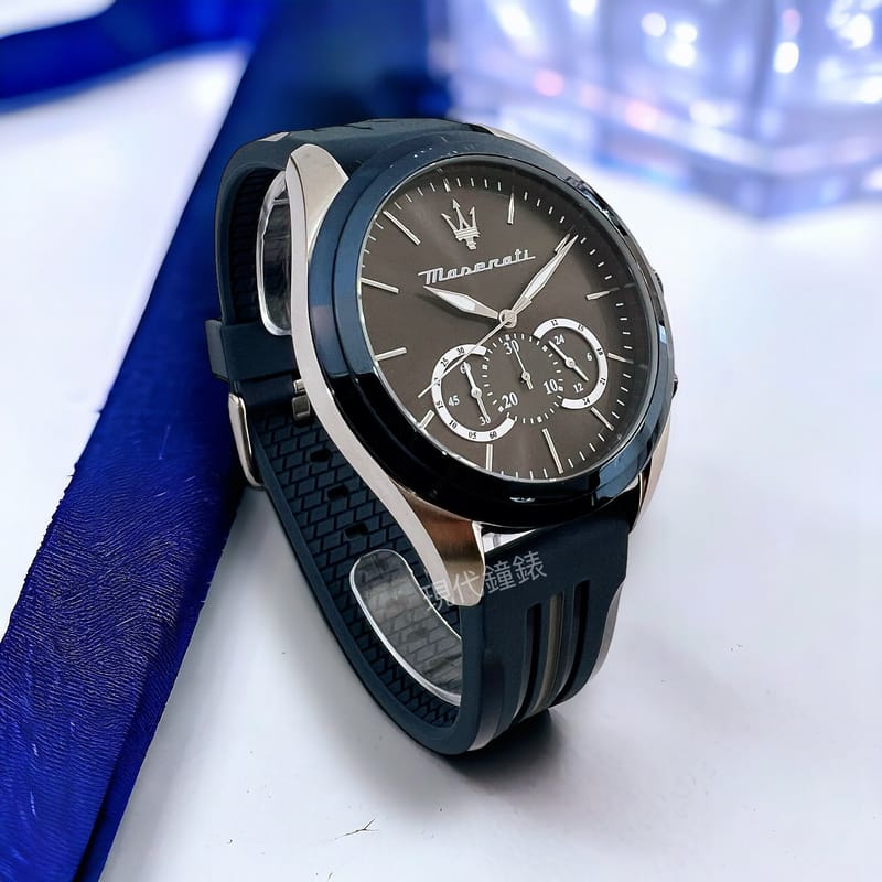  Shop Authentic Maserati Traguardo Chronograph Blue Dial Black Silicone Strap Watch For Men - R8871612046 - Luxxuri