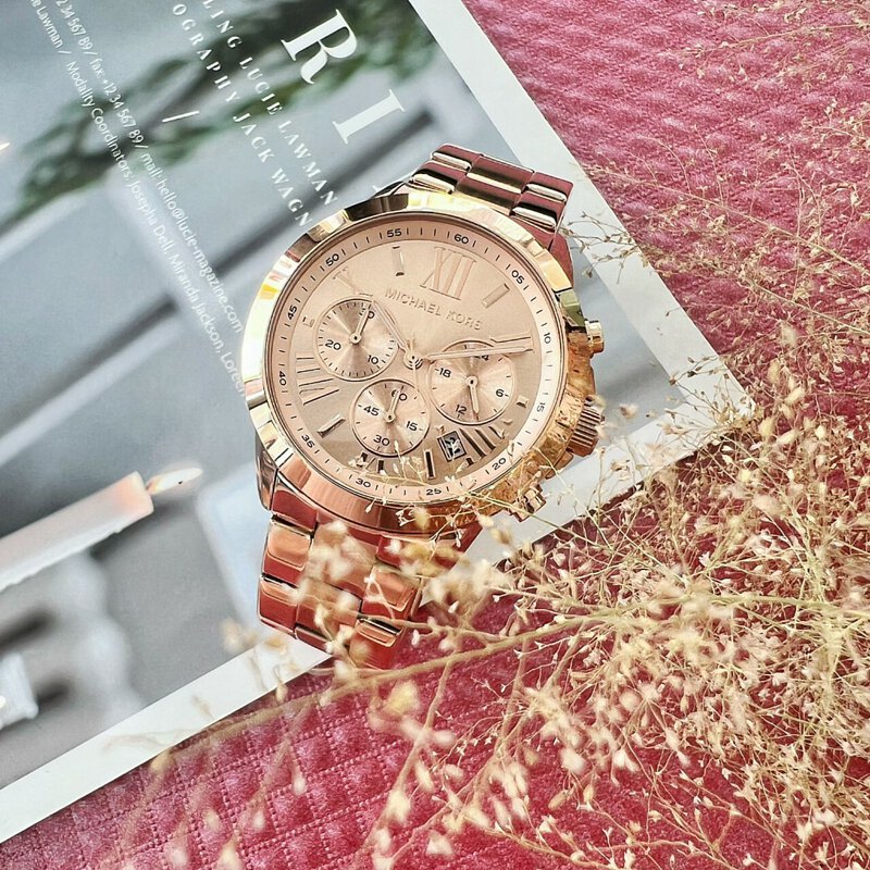  Shop Authentic Michael Kors Runway Chronograph Rose Gold Dial Rose Gold Steel Strap Watch For Women - MK5778 - Luxxuri