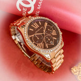  Shop Authentic Michael Kors Lexington Chronograph Red Dial Rose Gold Steel Strap Watch For Women - MK7275 - Luxxuri