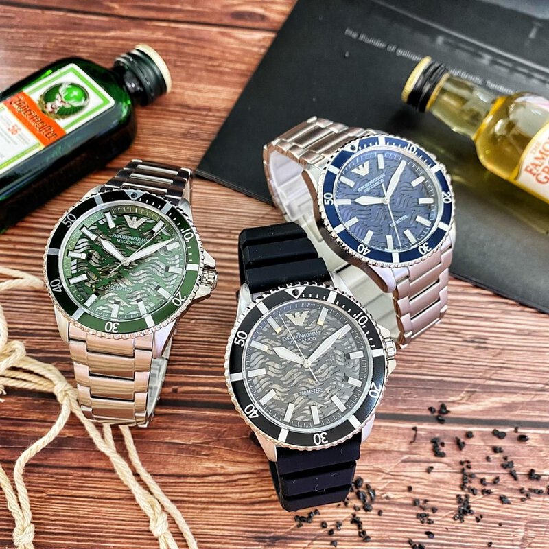  Shop Authentic Emporio Armani Diver Automatic Green Dial Silver Steel Strap Watch For Men - AR60061 - Luxxuri