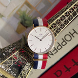  Shop Authentic Daniel Wellington Classic Cambridge White Dial Two Tone NATO Strap Watch For Men - DW00100003 - Luxxuri