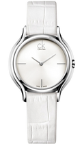  Shop Authentic Calvin Klein Skirt White Dial White Leather Strap Watch for Women - K2U231K6 - Luxxuri