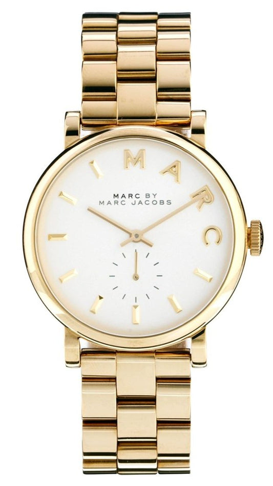  Shop Authentic Marc Jacobs Baker White Dial Gold Steel Strap Watch for Women - MBM3243 - Luxxuri