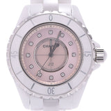  Shop Authentic Chanel J12 Quartz Diamonds Pink Dial White Steel Strap Watch for Women - J12 H5513 - Luxxuri