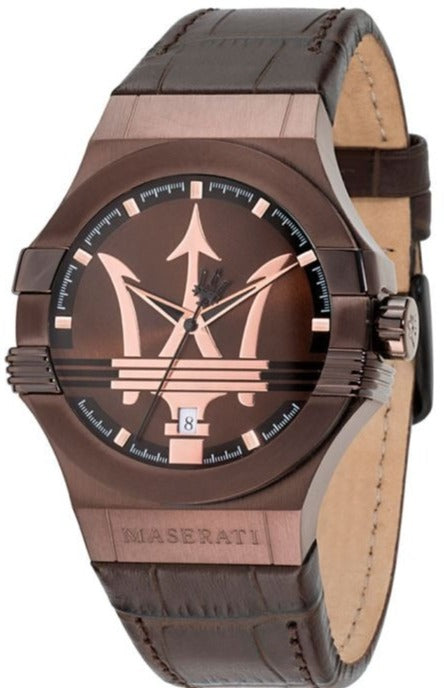  Shop Authentic Maserati Potenza Brown Dial Brown Leather Strap Watch For Men - R8851108011 - Luxxuri
