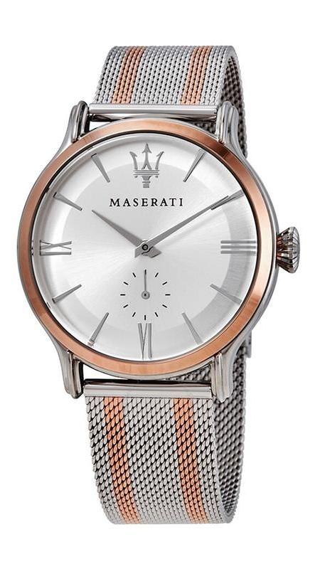  Shop Authentic Maserati Epoca Silver Dial Two Tone Mesh Bracelet Watch For Men - R8853118005 - Luxxuri