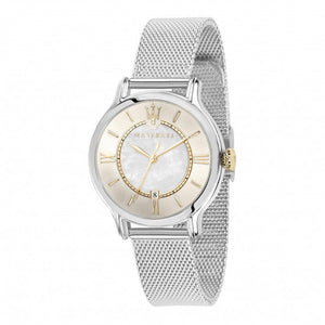  Shop Authentic Maserati Epoca Mother of Pearl Dial Silver Mesh Strap Watch For Women - R8853118504 - Luxxuri