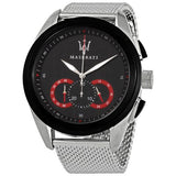  Shop Authentic Maserati Traguardo Black Dial Silver Mesh Bracelet Watch For Men - R8873612005 - Luxxuri
