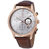  Shop Authentic Maserati Ricordo Chronograph Silver Dial Brown Leather Strap Watch For Men - R8871633002 - Luxxuri