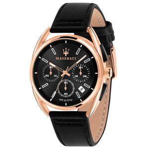  Shop Authentic Maserati Trimarano Chronograph Black Dial Leather Strap Watch For Men - R8871632002 - Luxxuri