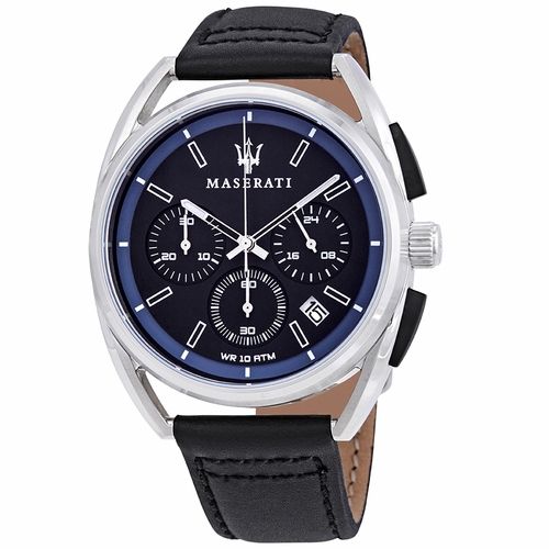  Shop Authentic Maserati Trimarano Chronograph Black Dial Black Leather Strap Watch For Men - R8871632001 - Luxxuri