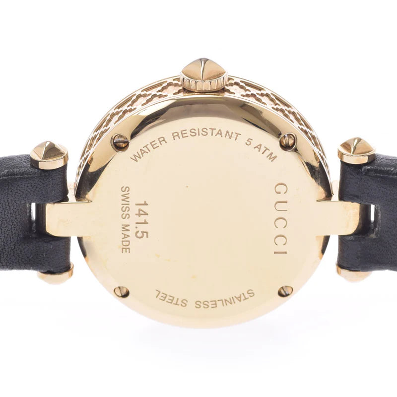  Shop Authentic Gucci Diamantissima Mother of Pearl Dial Black Leather Strap Watch For Women - YA141505 - Luxxuri