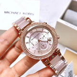 Shop Authentic Michael Kors Parker Pink Dial Two Tone Steel Strap Watch for Women - MK5896 - Luxxuri