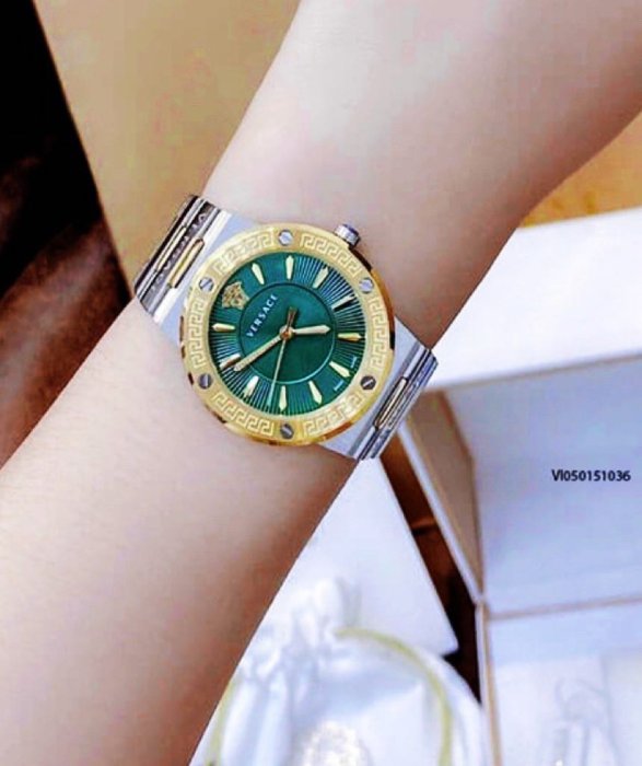  Shop Authentic Versace Greca Green Dial Silver Steel Strap Watch for Women - VEVH00720 - Luxxuri