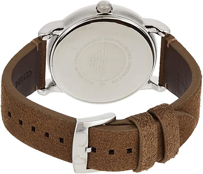  Shop Authentic Emporio Armani Luigi Quartz Gray Dial Brown Leather Strap Watch For Men - AR11070 - Luxxuri