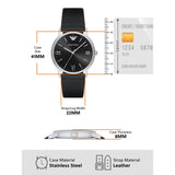  Shop Authentic Emporio Armani Kappa Analog Quartz Black Dial Black Leather Strap Watch For Men - AR11013 - Luxxuri