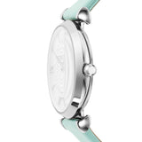 Shop Authentic Emporio Armani Gianni T Bar Analog Crystals Silver Dial Blue Leather Strap Watch For Women - AR11443 - Luxxuri