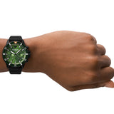  Shop Authentic Emporio Armani Diver Chronograph Quartz Green Dial Black Silicon Strap Watch For Men - AR11463 - Luxxuri