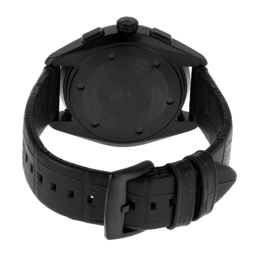  Shop Authentic Emporio Armani Claudio Chronograph Black Dial Black Leather Strap Watch For Men - AR11483 - Luxxuri