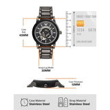  Shop Authentic Emporio Armani Meccanico Automatic Black Dial Black Steel Strap Watch For Men - AR60010 - Luxxuri