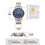  Shop Authentic Emporio Armani Renato Automatic Blue Dial Silver Steel Strap Watch For Men - AR60037 - Luxxuri