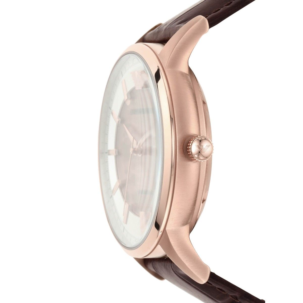  Shop Authentic Emporio Armani Meccanico Automatic Silver Dial Brown Leather Strap Watch For Men - AR60039 - Luxxuri