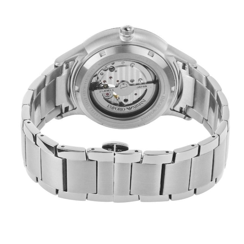  Shop Authentic Emporio Armani Meccanico Automatic Black Dial Silver Steel Strap Watch For Men - AR60055 - Luxxuri