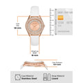  Shop Authentic Michael Kors Harlowe Analog Rose Gold Dial White Leather Strap Watch For Women - MK2989 - Luxxuri