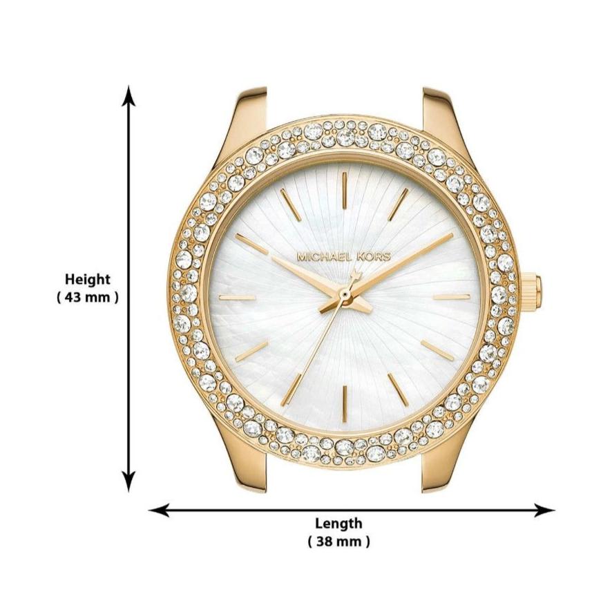  Shop Authentic Michael Kors Liliane Mother of Pearl White Dial Gold Steel Strap Watch For Women - MK4555 - Luxxuri