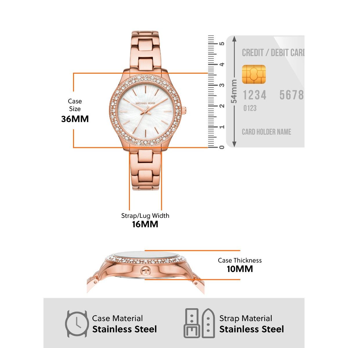  Shop Authentic Michael Kors Lilane Three Hand Mother of Pearl White Dial Rose Gold Steel Strap Watch For Women - MK4557 - Luxxuri