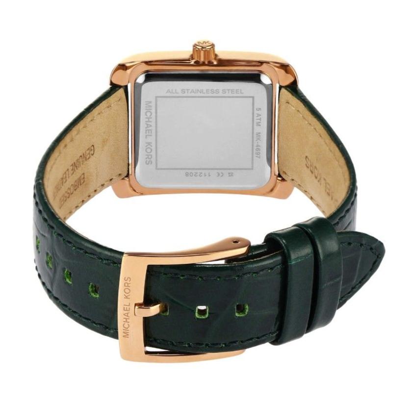  Shop Authentic Michael Kors Emery Quartz Diamonds Green Dial Green Leather Strap Watch For Women - MK4697 - Luxxuri