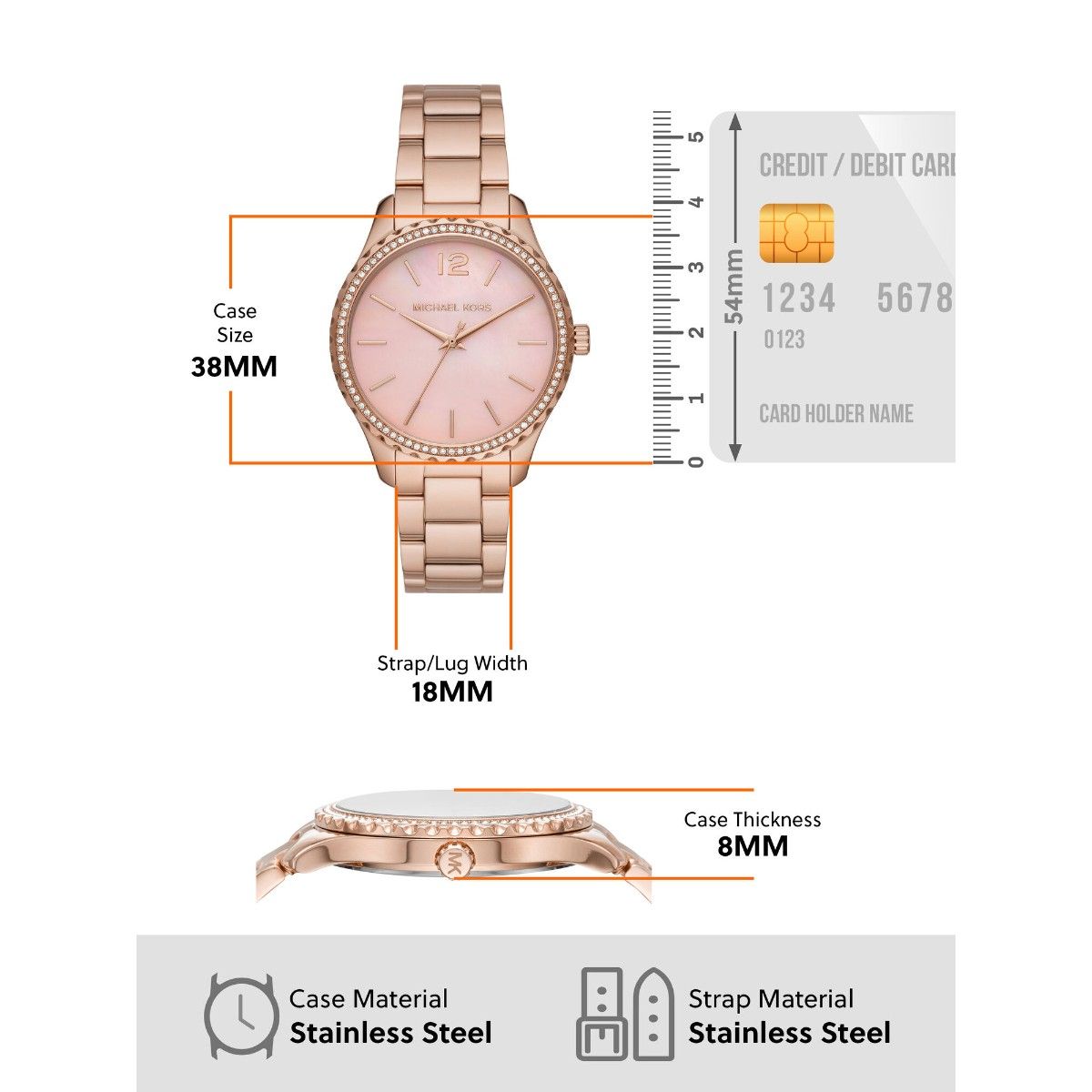  Shop Authentic Michael Kors Layton Three Hand Pink Dial Rose Gold Steel Strap Watch For Women - MK6848 - Luxxuri