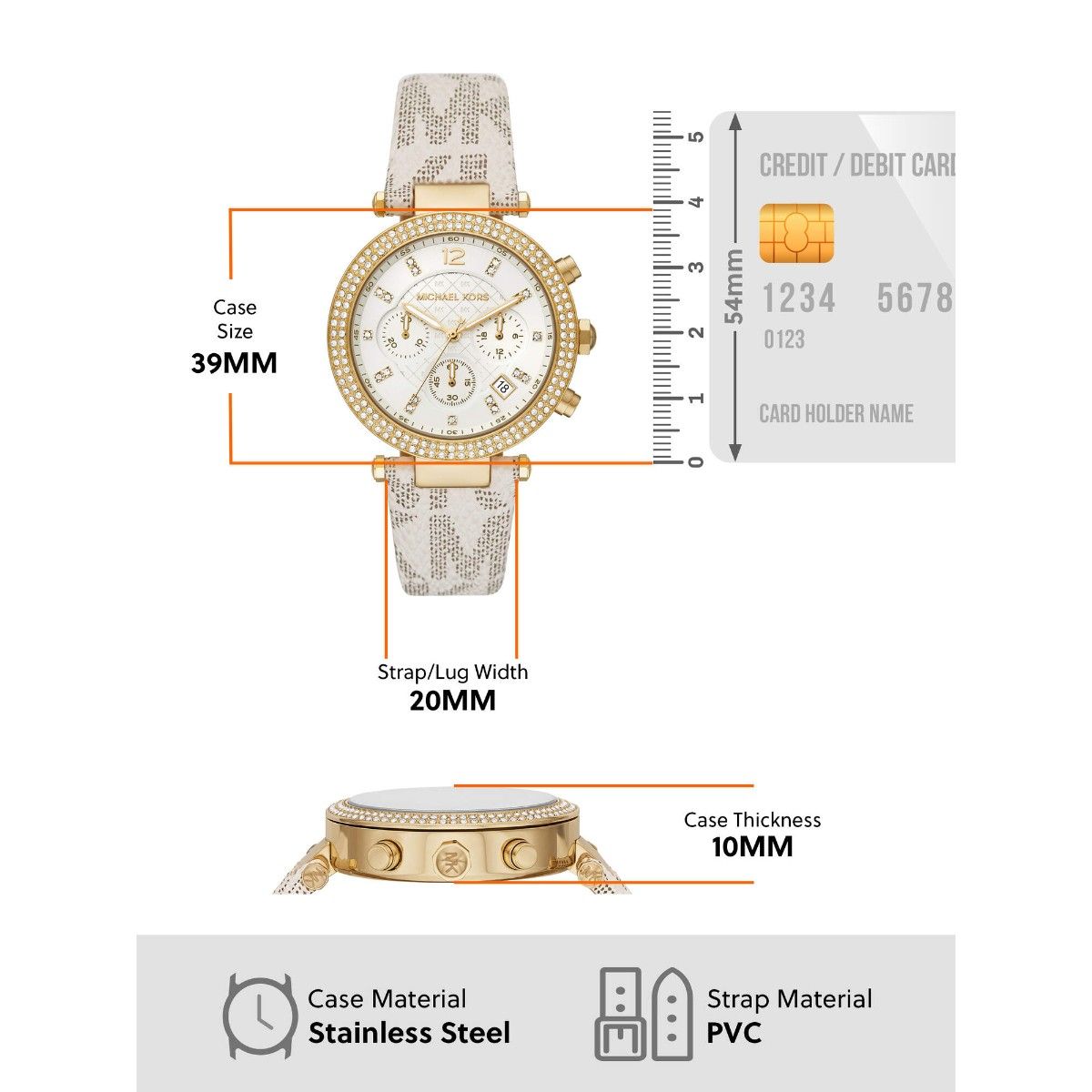  Shop Authentic Michael Kors Parker Chronograph White Dial White Leather Strap Watch For Women - MK6916 - Luxxuri