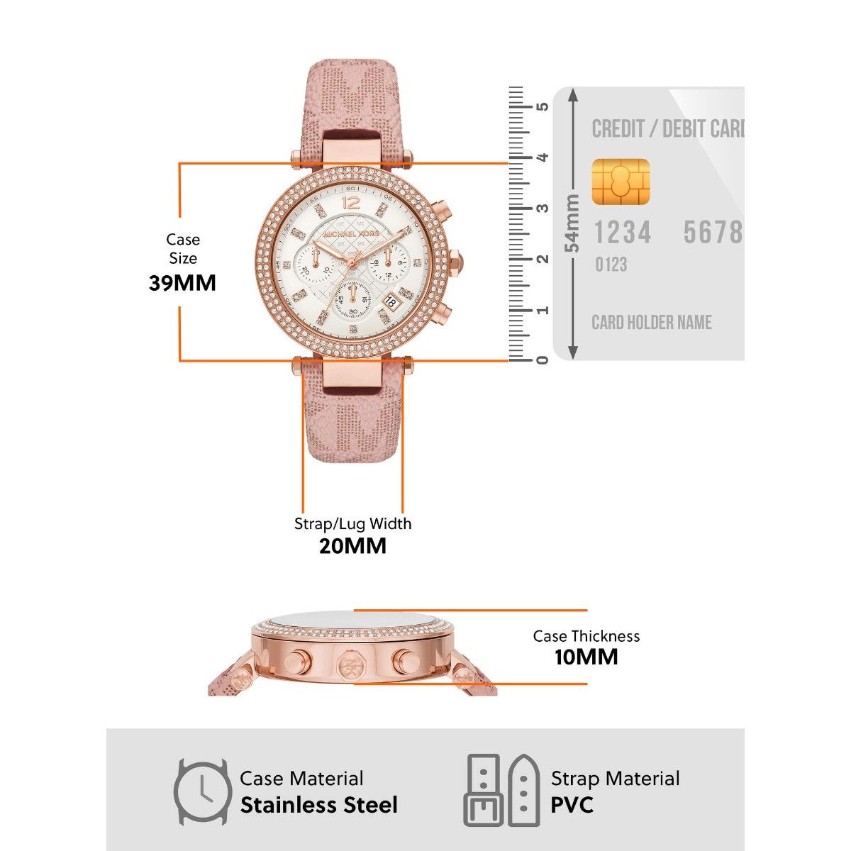  Shop Authentic Michael Kors Parker Chronograph White Dial Pink Leather Strap Watch For Women - MK6935 - Luxxuri