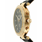  Shop Authentic Michael Kors Parker Chronograph Black Dial Black Leather Strap Watch For Women - MK6984 - Luxxuri
