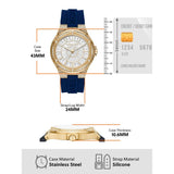  Shop Authentic Michael Kors Lennox Three Hand White Dial Blue Silicone Strap Watch For Women - MK7333 - Luxxuri