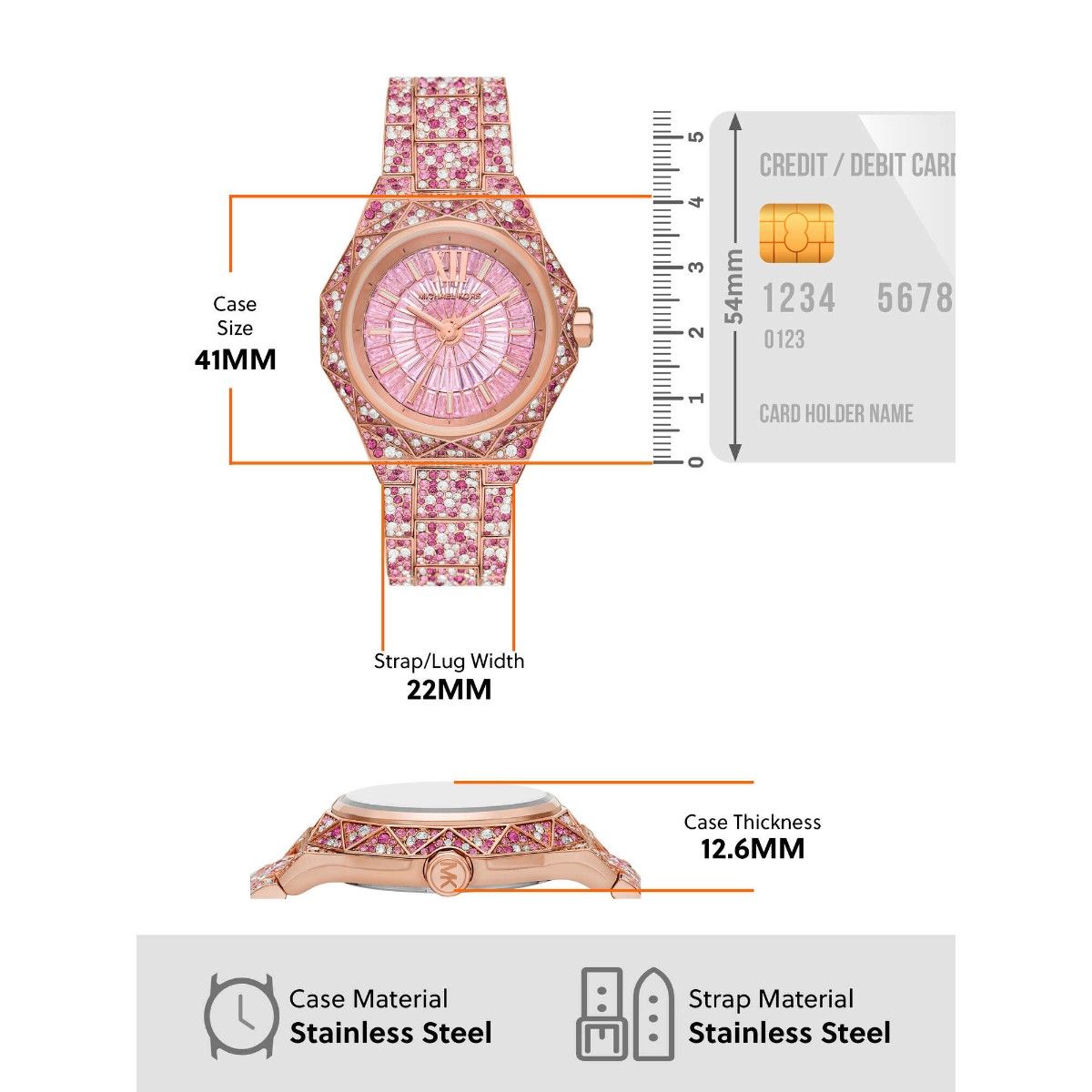  Shop Authentic Michael Kors Raquel Three-Hand Crystals Pink Dial Rose Gold Steel Strap Watch For Women - MK7343 - Luxxuri