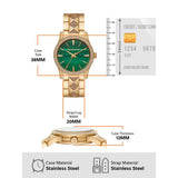  Shop Authentic Michael Kors Runway Three Hand Green Dial Gold Steel Strap Watch For Women - MK7390 - Luxxuri