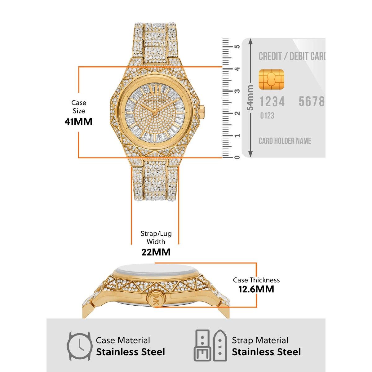  Shop Authentic Michael Kors Raquel Three Hand Crystals Gold Dial Gold Steel Strap Watch For Women - MK7398 - Luxxuri