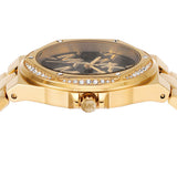  Shop Authentic Michael Kors Lennox Quartz Black Dial Gold Steel Strap Watch For Women - MK7404 - Luxxuri