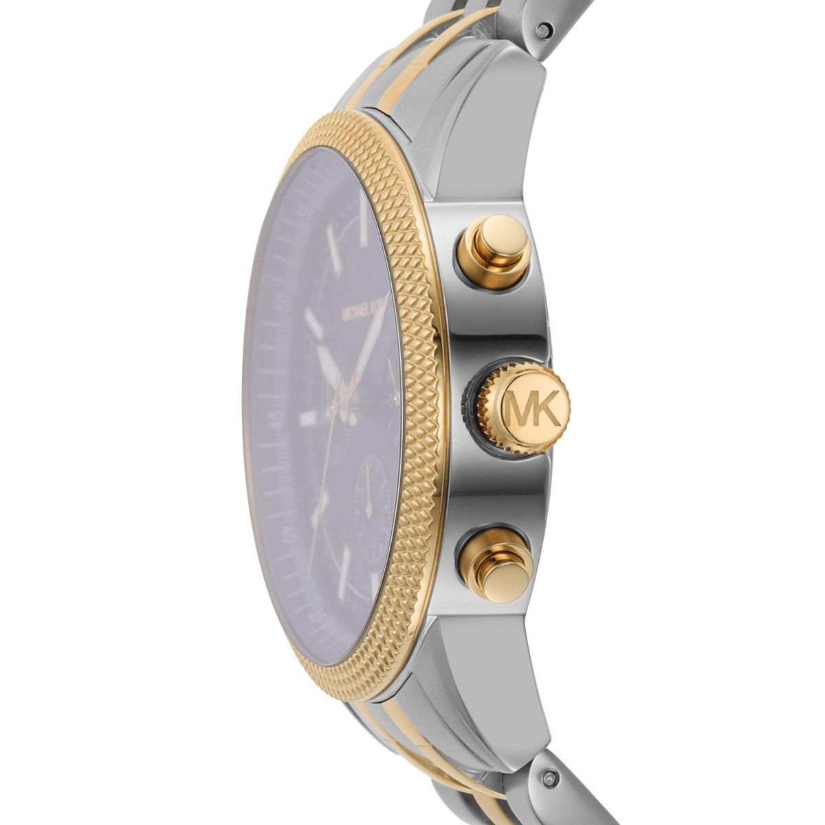  Shop Authentic Michael Kors Hutton Chronograph Black Dial Two Tone Steel Strap Watch For Men - MK8954 - Luxxuri